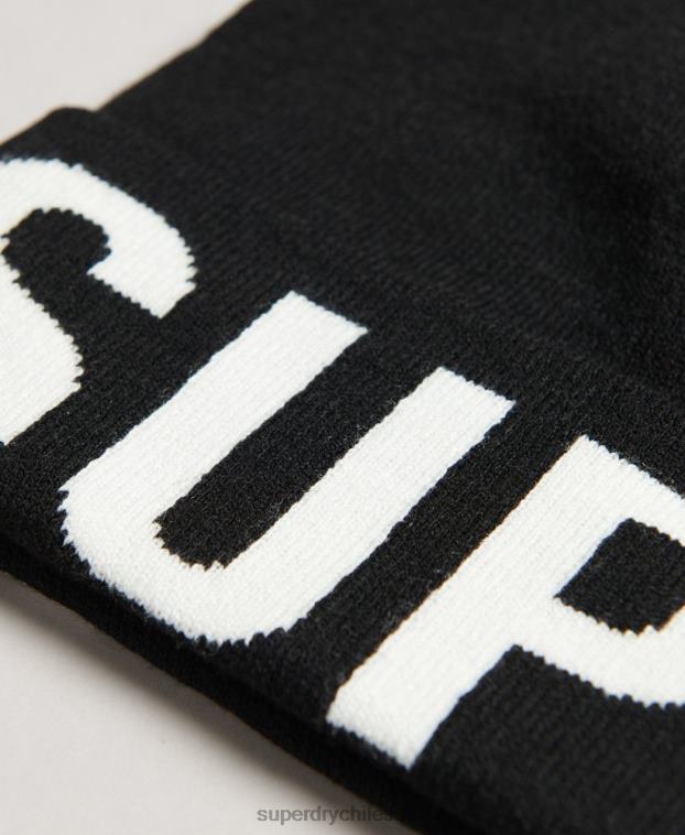 mujer Superdry negro gorro tejido montaña 2R68Z1689