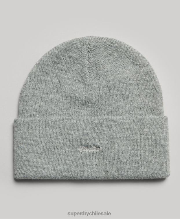 mujer Superdry plata gorro con logo esencial 2R68Z1688