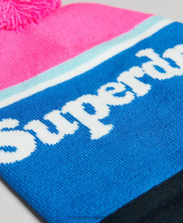 mujer Superdry rosa gorro con logo esencial 2R68Z4223