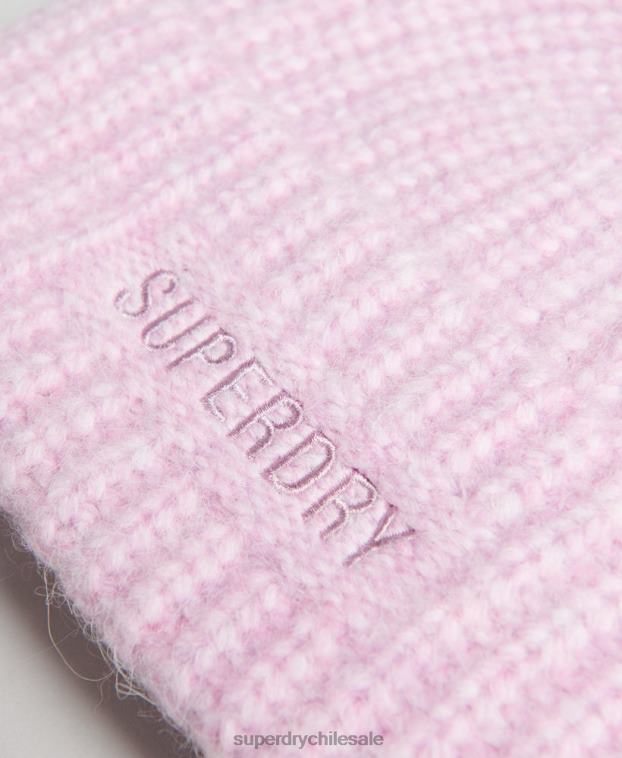 mujer Superdry rosa gorro de canalé esencial 2R68Z4224