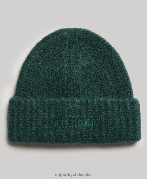 mujer Superdry verde gorro de canalé esencial 2R68Z4236