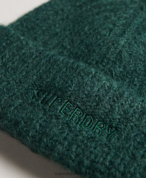 mujer Superdry verde gorro de canalé esencial 2R68Z4236