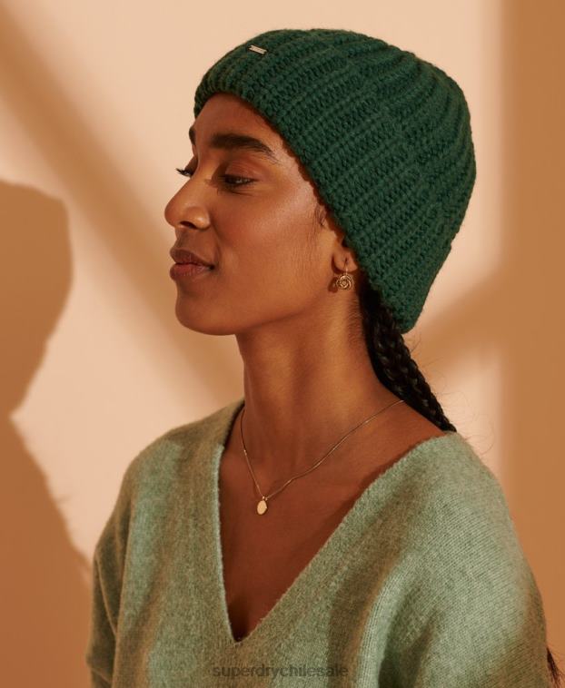 mujer Superdry verde gorro muy grueso 2R68Z6672