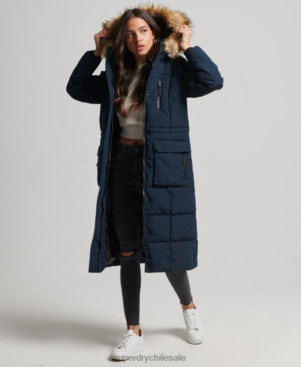 mujer Superdry Armada abrigo Everest largo de piel sintética 2R68Z3764