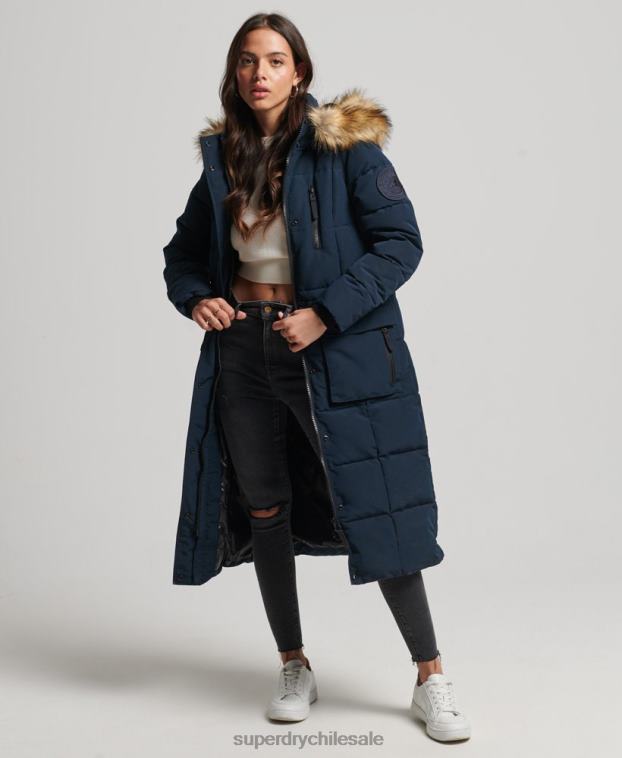 mujer Superdry Armada abrigo Everest largo de piel sintética 2R68Z3764