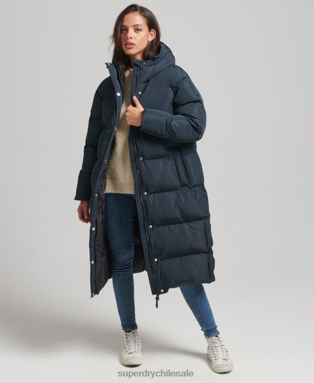 mujer Superdry Armada abrigo acolchado largo con capucha 2R68Z3744