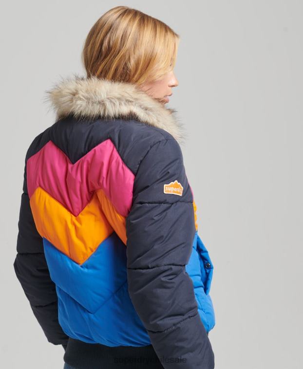 mujer Superdry Armada abrigo corto acolchado con panel retro 2R68Z5429