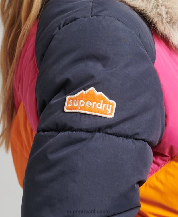 mujer Superdry Armada abrigo corto acolchado con panel retro 2R68Z5429