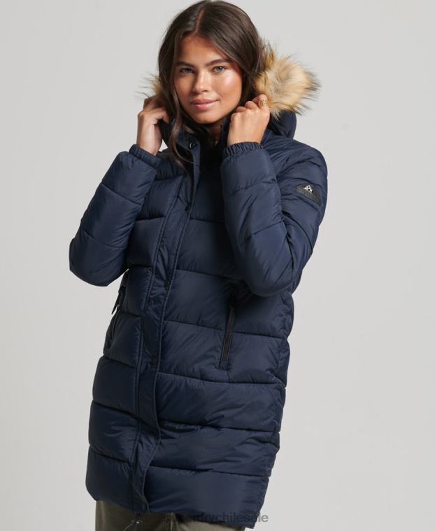 mujer Superdry Armada abrigo de capa intermedia con capucha 2R68Z5669