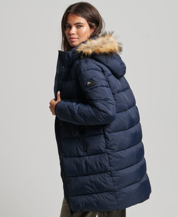 mujer Superdry Armada abrigo de capa intermedia con capucha 2R68Z5669