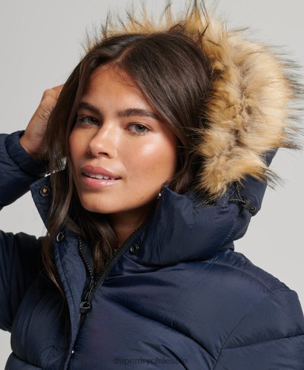 mujer Superdry Armada abrigo de capa intermedia con capucha 2R68Z5669