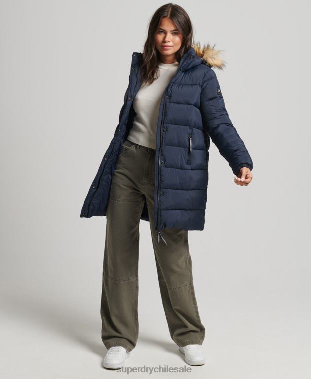 mujer Superdry Armada abrigo de capa intermedia con capucha 2R68Z5669