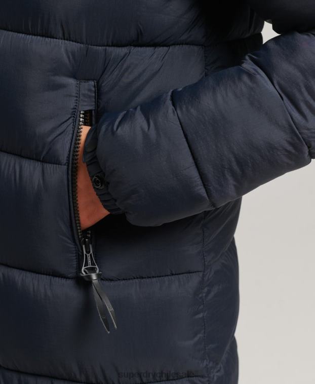 mujer Superdry Armada abrigo largo con capucha y pelo artificial 2R68Z3662