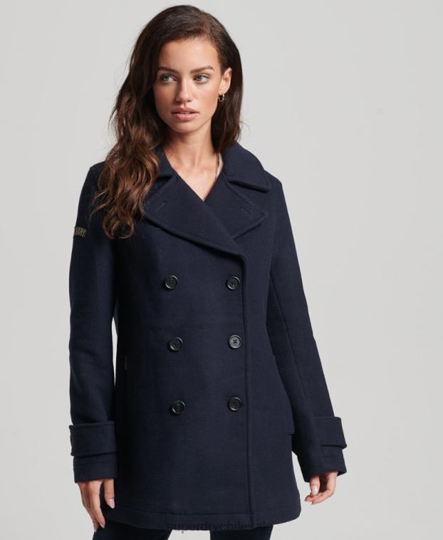 mujer Superdry Armada chaquetón de lana con doble botonadura 2R68Z3619