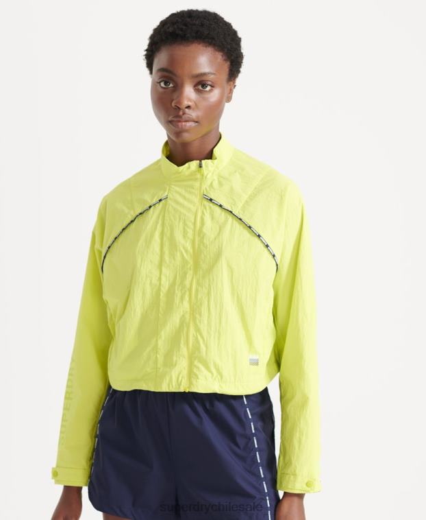 mujer Superdry amarillo abrigo corta resistente a la intemperie 2R68Z5544