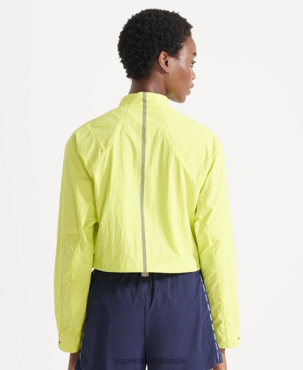 mujer Superdry amarillo abrigo corta resistente a la intemperie 2R68Z5544