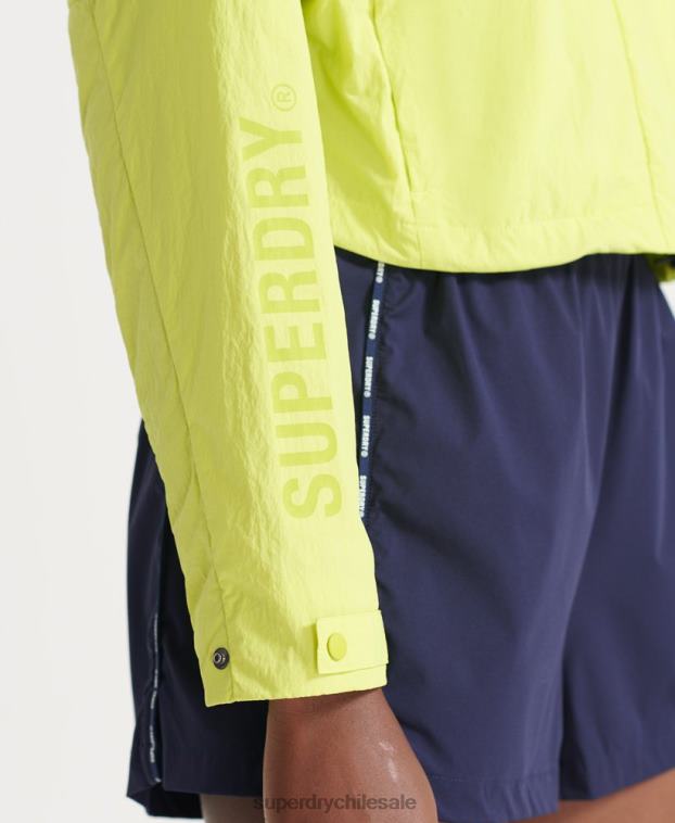 mujer Superdry amarillo abrigo corta resistente a la intemperie 2R68Z5544