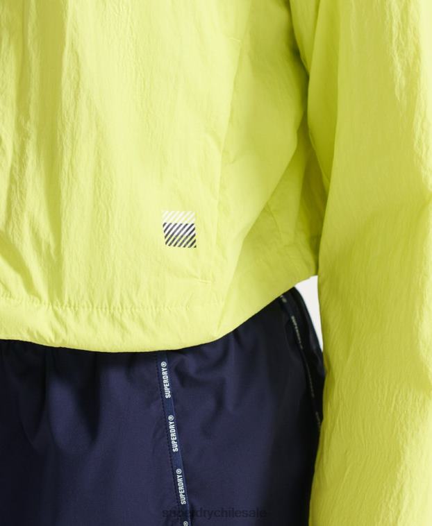 mujer Superdry amarillo abrigo corta resistente a la intemperie 2R68Z5544