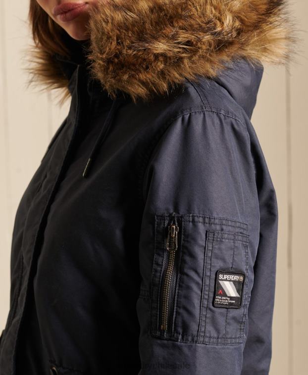 mujer Superdry azul parka estilo militar con cola de pez 2R68Z5515