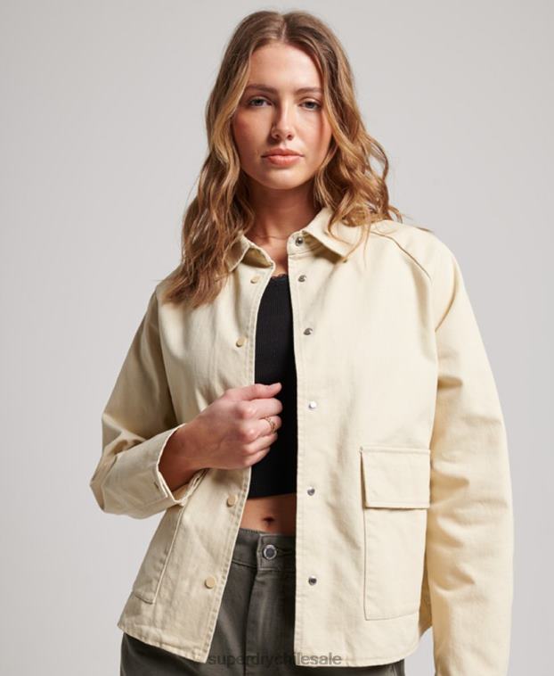 mujer Superdry beige abrigo de tarea 2R68Z5412