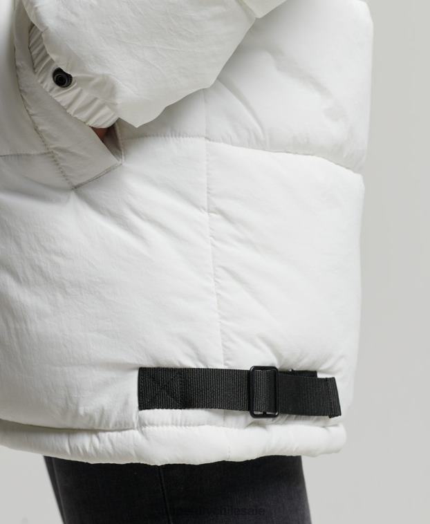 mujer Superdry blanco abrigo capitonado capullo expedición 2R68Z3791
