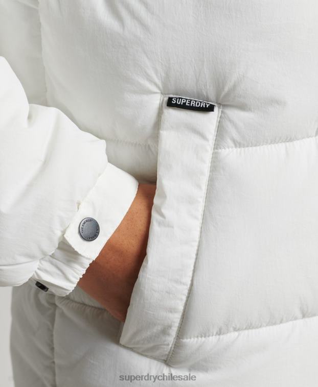 mujer Superdry blanco abrigo capitonado capullo expedición 2R68Z3791