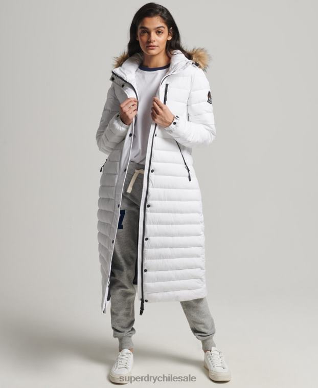mujer Superdry blanco abrigo fuji superlargo 2R68Z3778