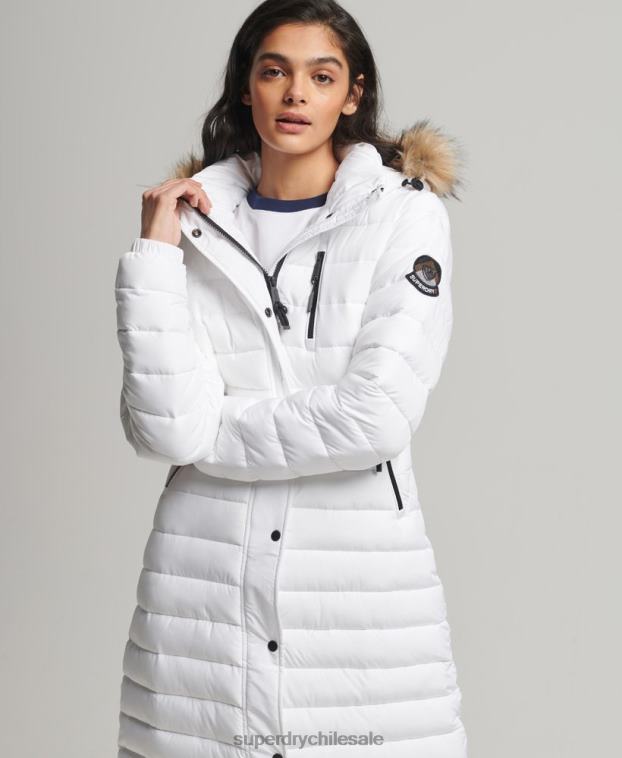 mujer Superdry blanco abrigo fuji superlargo 2R68Z3778