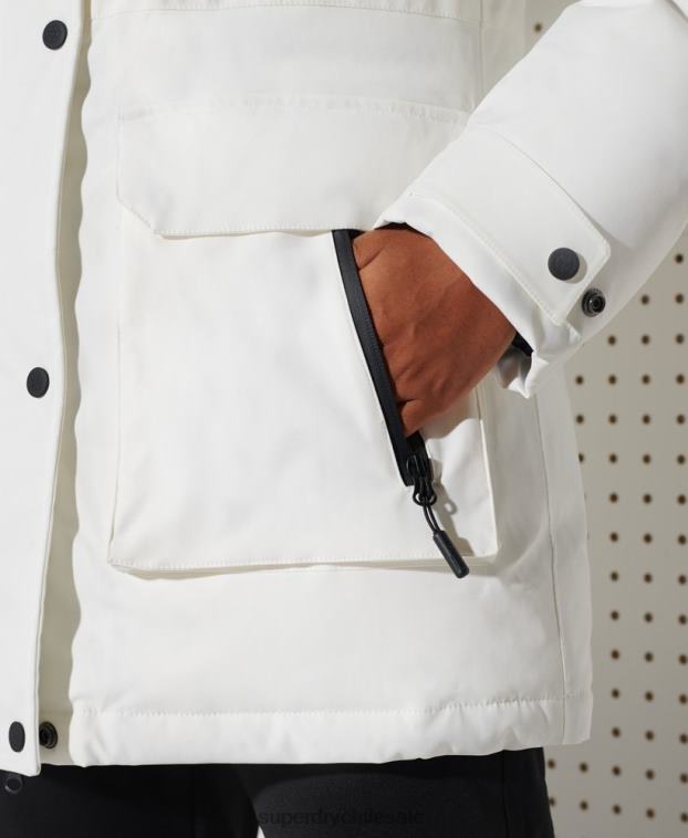 mujer Superdry blanco parka con plumón everest para la nieve 2R68Z5487