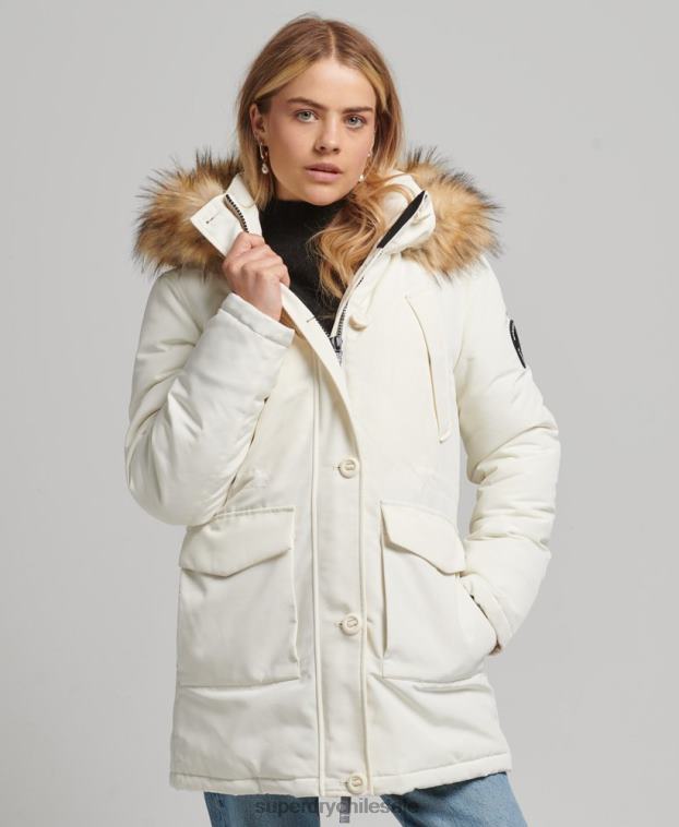 mujer Superdry blanco parka everest 2R68Z3604