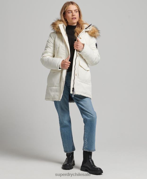 mujer Superdry blanco parka everest 2R68Z3604