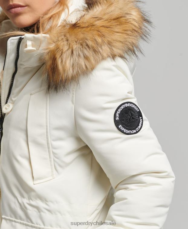 mujer Superdry blanco parka everest 2R68Z3604
