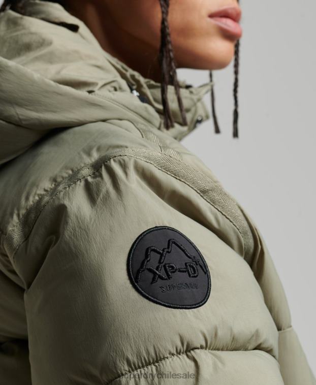 mujer Superdry caqui abrigo acolchado capullo con palangre 2R68Z5451
