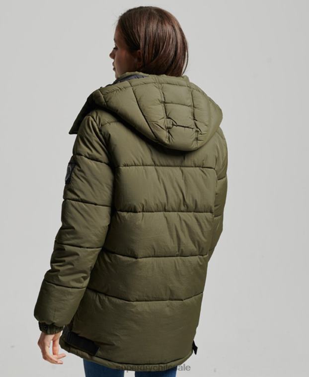 mujer Superdry caqui abrigo capitonado capullo expedición 2R68Z3644