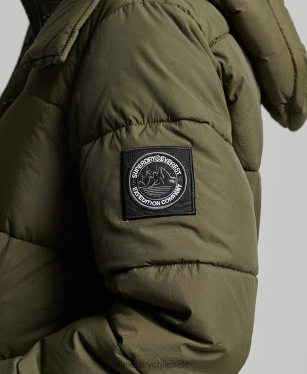 mujer Superdry caqui abrigo capitonado capullo expedición 2R68Z3644