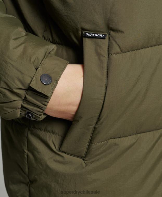 mujer Superdry caqui abrigo capitonado capullo expedición 2R68Z3644