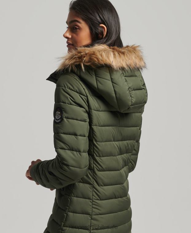 mujer Superdry caqui abrigo fuji superlargo 2R68Z3649