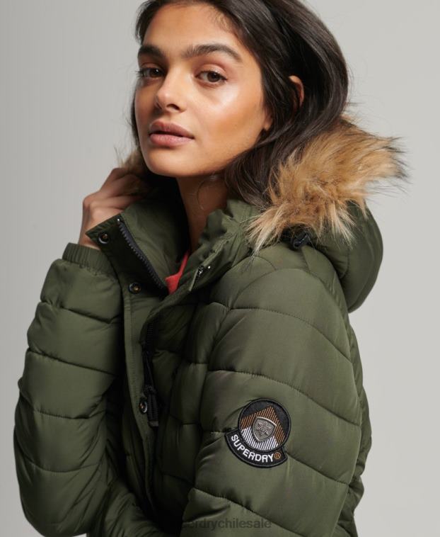 mujer Superdry caqui abrigo fuji superlargo 2R68Z3649