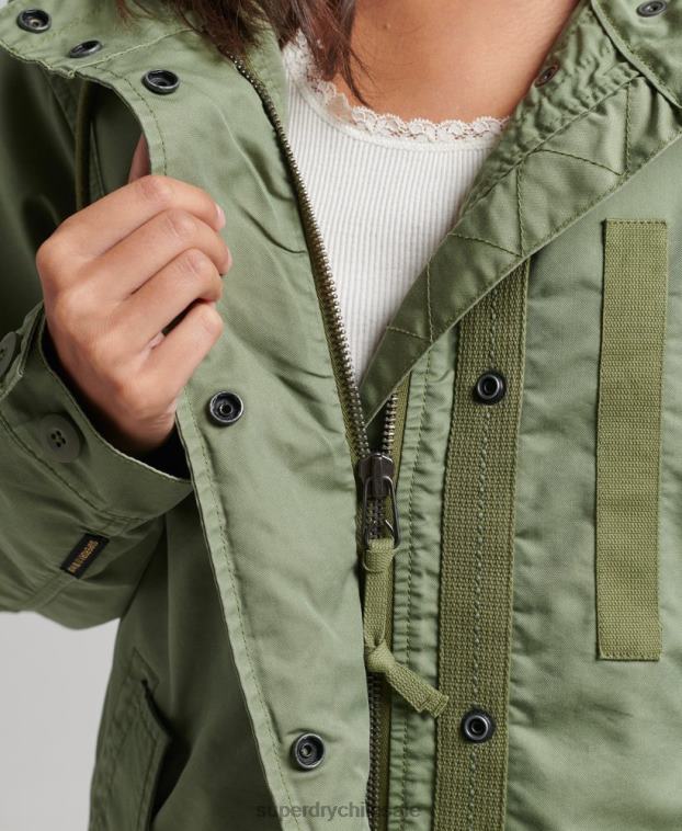 mujer Superdry caqui parka de campo 2R68Z5663