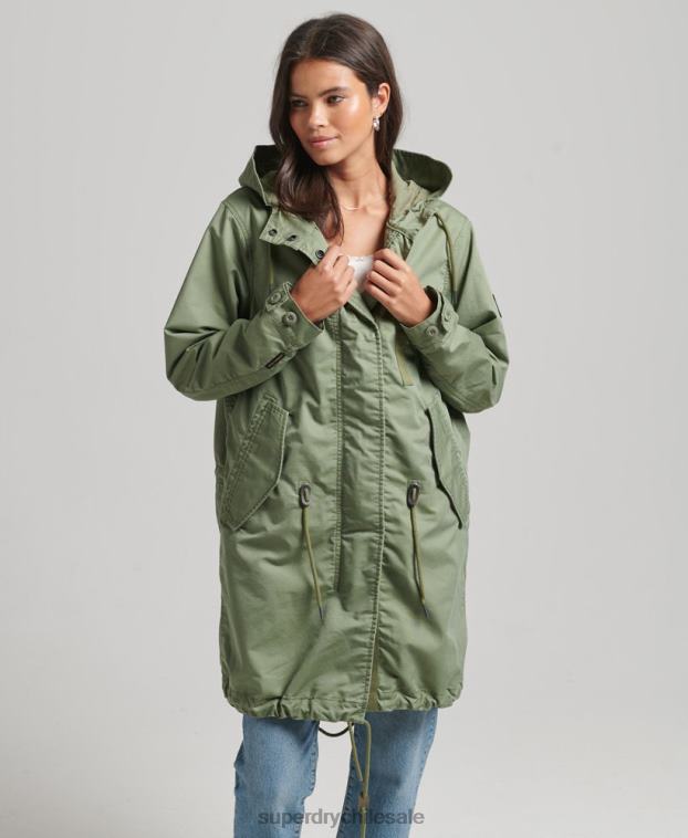 mujer Superdry caqui parka de campo 2R68Z5663