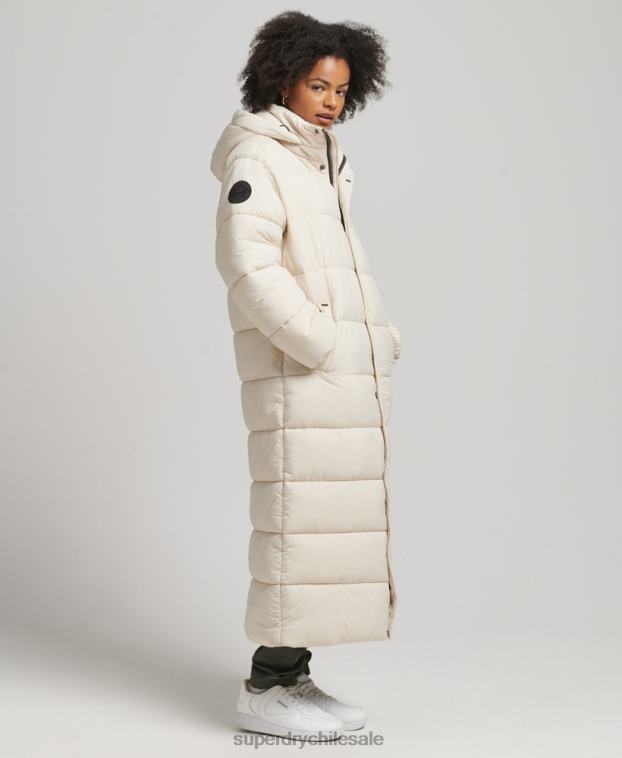 mujer Superdry crema abrigo acolchado capullo con palangre 2R68Z5470
