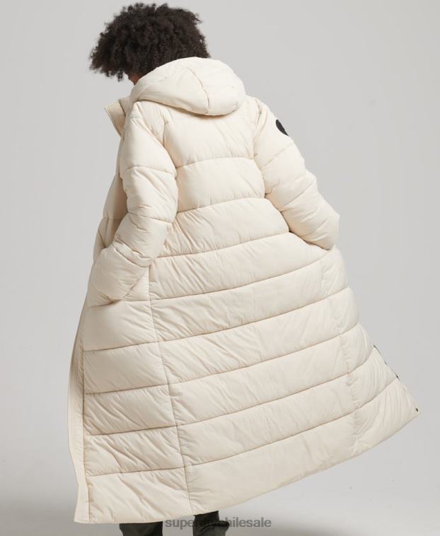 mujer Superdry crema abrigo acolchado capullo con palangre 2R68Z5470