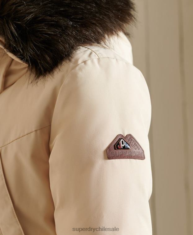mujer Superdry crema parka de plumón de rookie 2R68Z5474