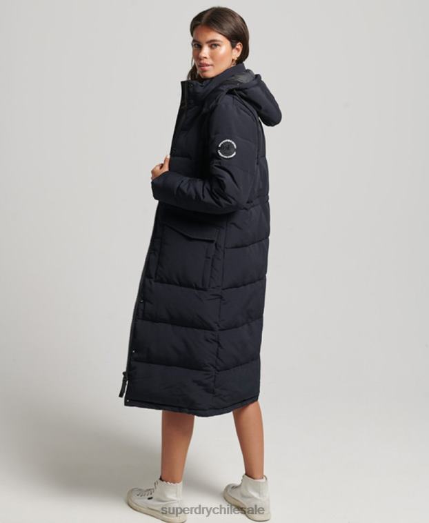 mujer Superdry gris oscuro abrigo acolchado Everest 2R68Z3588