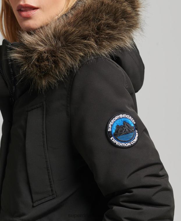 mujer Superdry gris oscuro parka everest 2R68Z3780