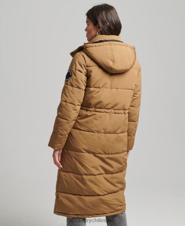 mujer Superdry marrón abrigo acolchado Everest 2R68Z3674