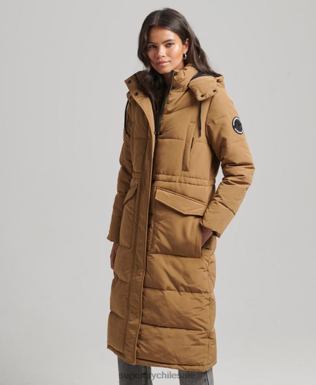 mujer Superdry marrón abrigo acolchado Everest 2R68Z3674