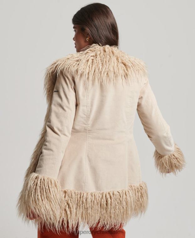 mujer Superdry marrón abrigo afgano con forro de piel sintética 2R68Z3721