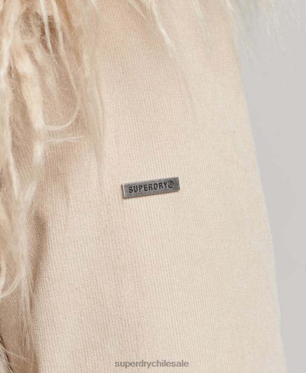 mujer Superdry marrón abrigo afgano con forro de piel sintética 2R68Z3721