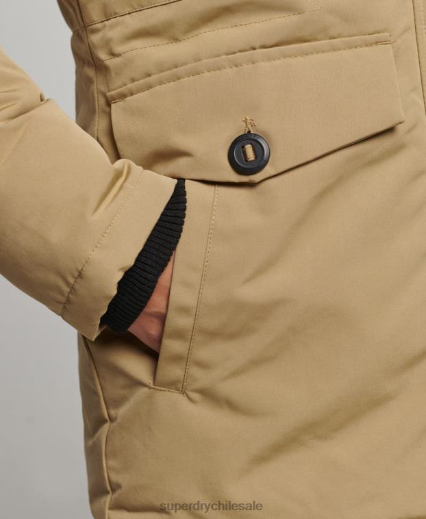 mujer Superdry marrón parka everest de piel sintética con capucha 2R68Z3774